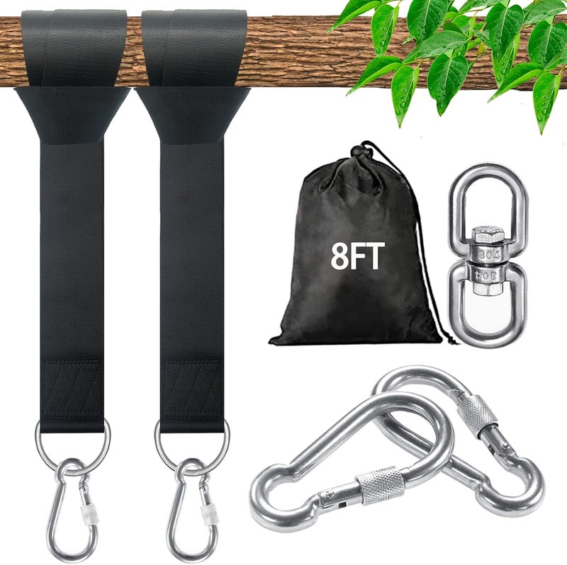 Veriluck Tree Swing Straps Hanging Kit - 3FT/8FT/15FT/20FT/30FT, Strong & Durable - Holds Up to 5000lbs - Adjustable Tree Swing Straps Fit for All Swings, Hammocks, Safer & Easy Installation (8 FT) - Image 1
